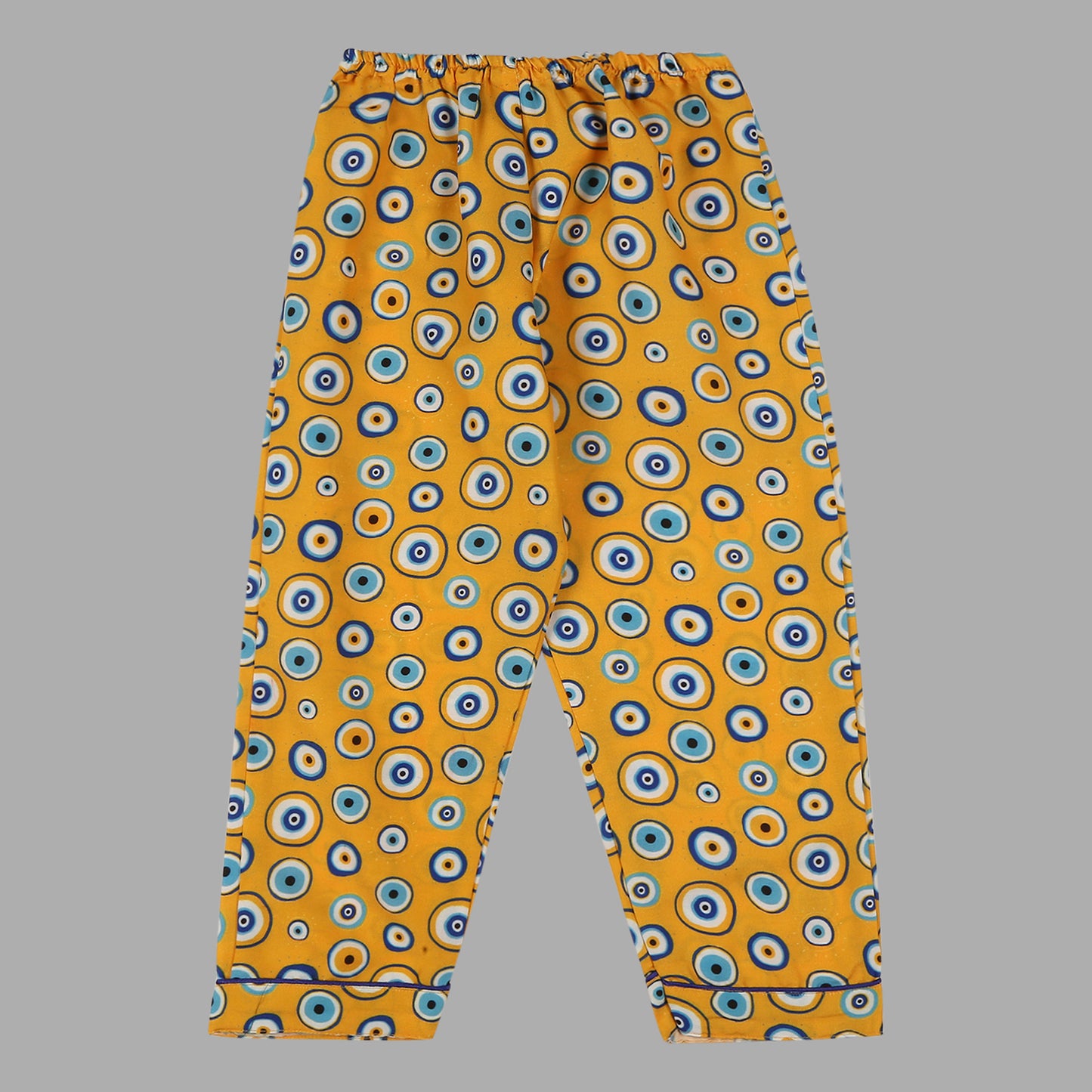 Evil Eye Cotton Rayon Kids Pj Set with Notched Collar