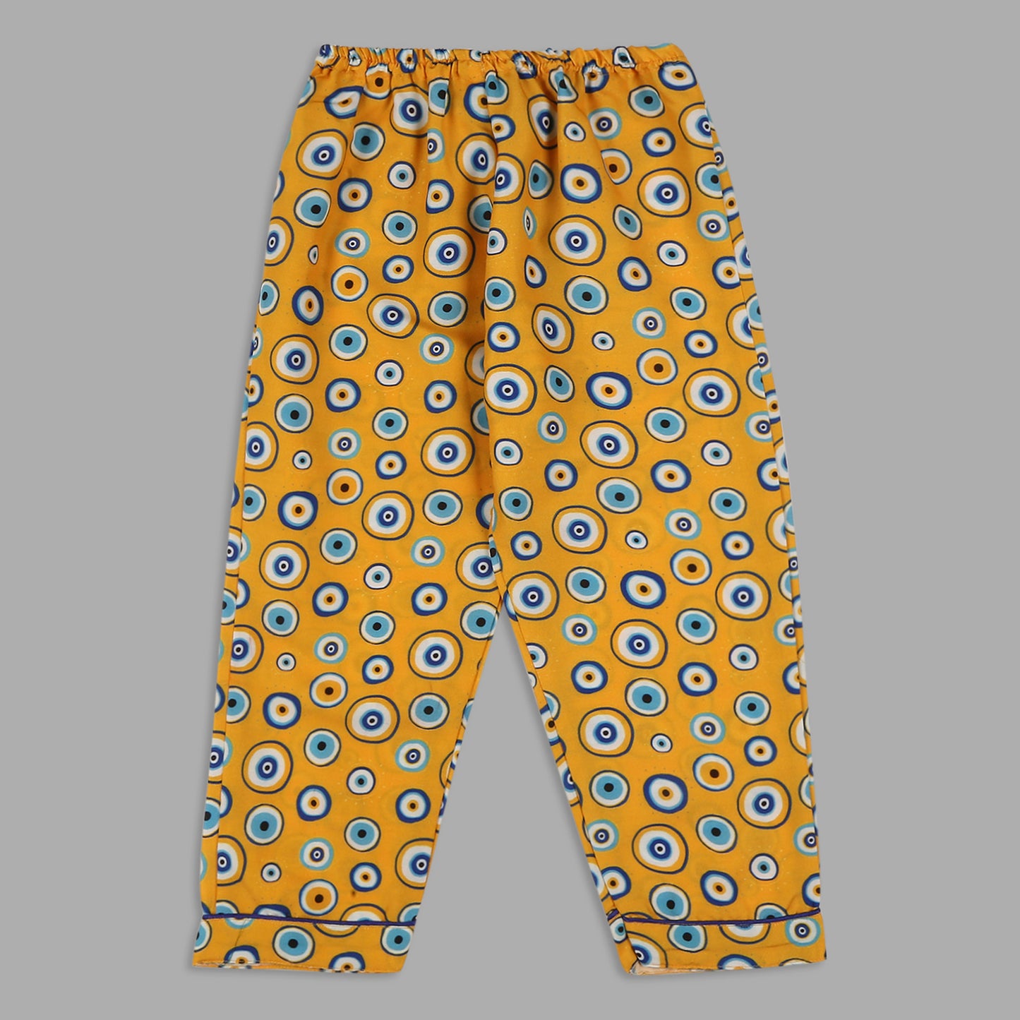 Evil Eye Cotton Rayon Kids Pj Set with Notched Collar