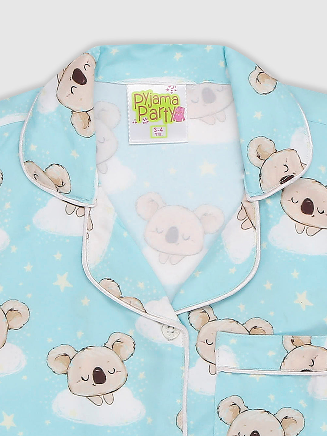 Koala Bear Kids Pj Set - Cotton Rayon Pj Set with Notched Collar