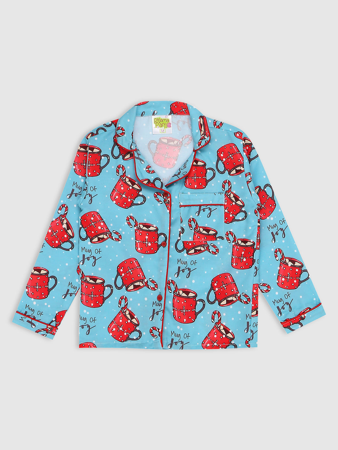 Cuppa Joy Kids Pj Set - Cotton Rayon Pj Set with Notched Collar