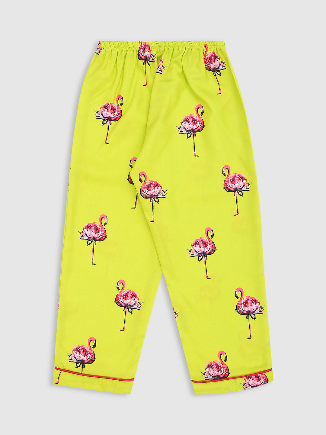 Flamingo Fluff Kids Pj Set - Cotton Rayon Pj Set with Notched Collar