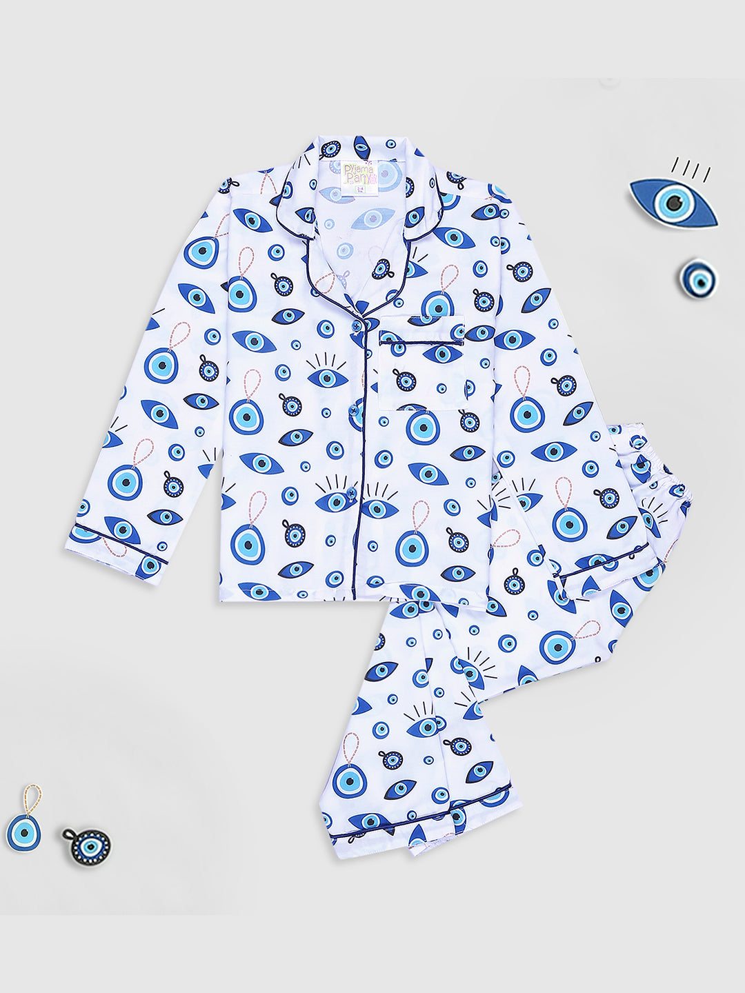 Good Vibes Only Kids Pj Set - Cotton Rayon Pj Set with Notched Collar