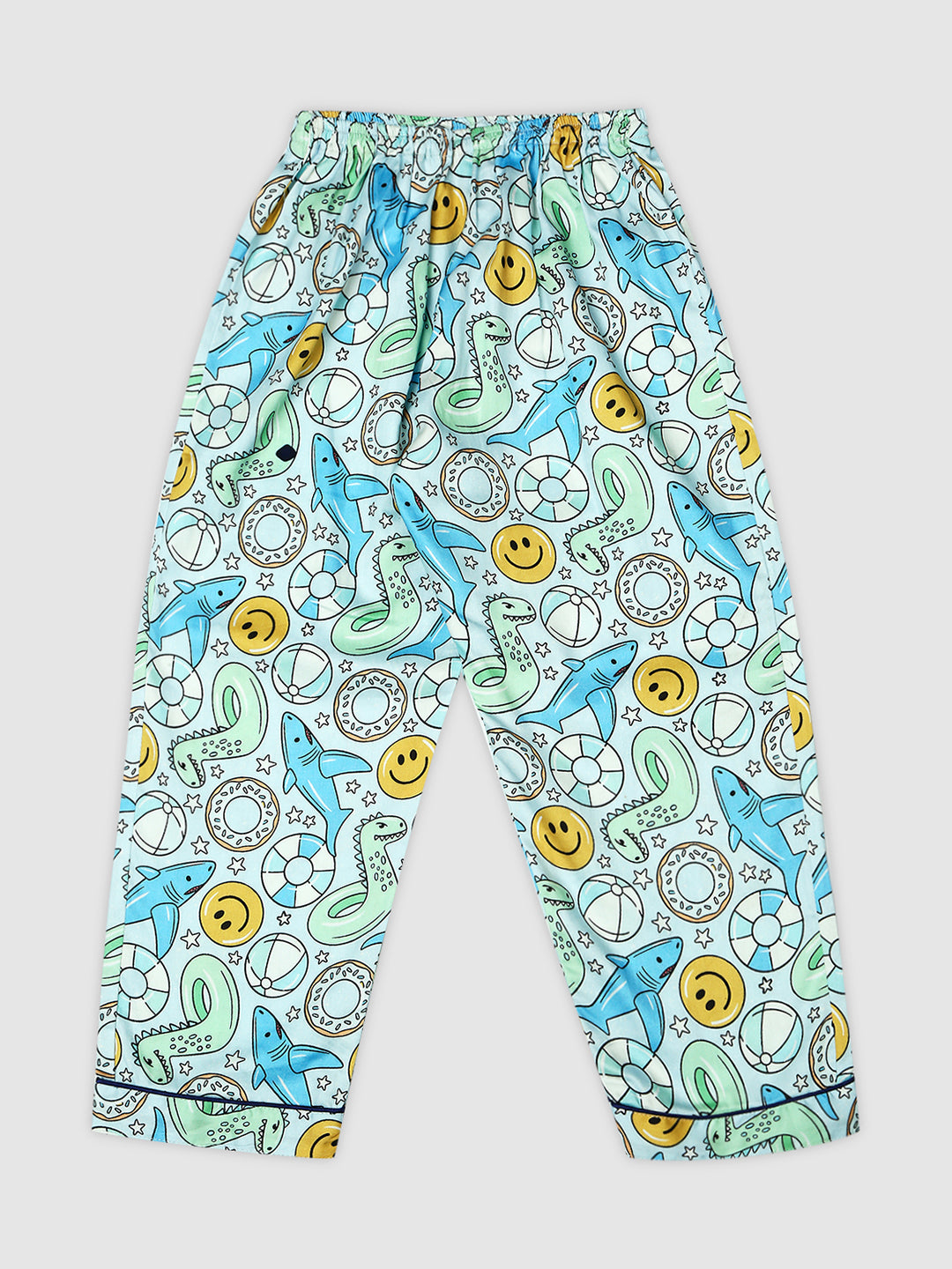 Floaties Kids Button Down Pj Set - Pure Cotton Pj Set with Notched Collar