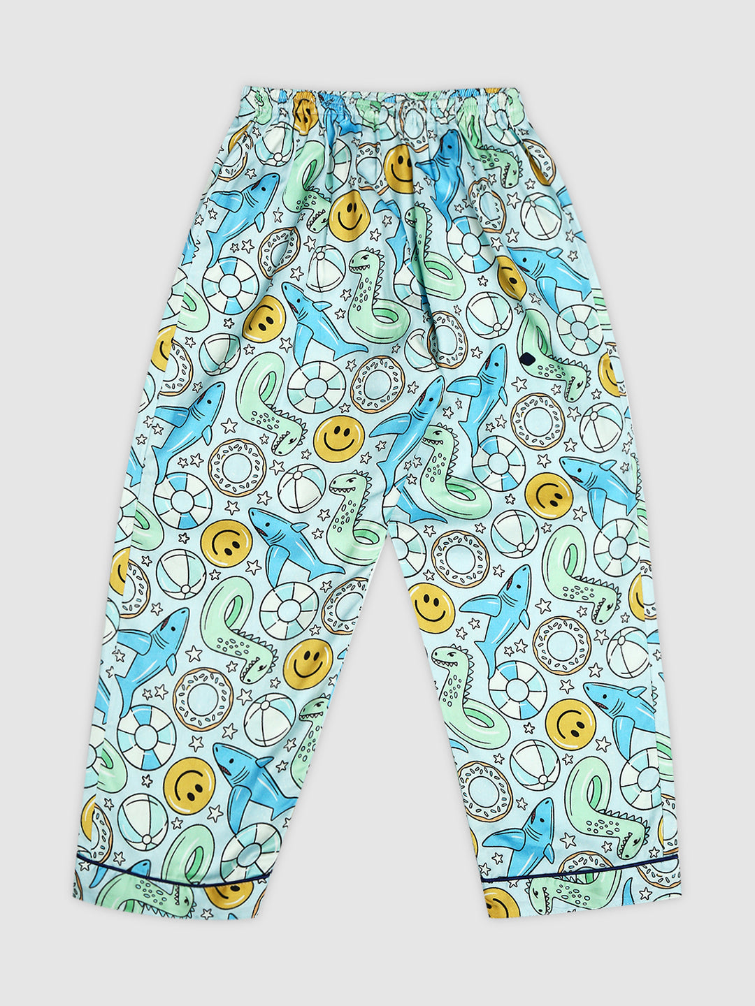 Floaties Kids Button Down Pj Set - Pure Cotton Pj Set with Notched Collar