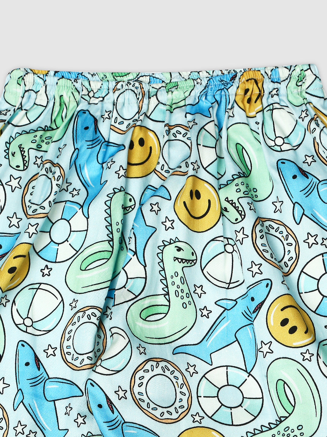 Floaties Kids Button Down Pj Set - Pure Cotton Pj Set with Notched Collar