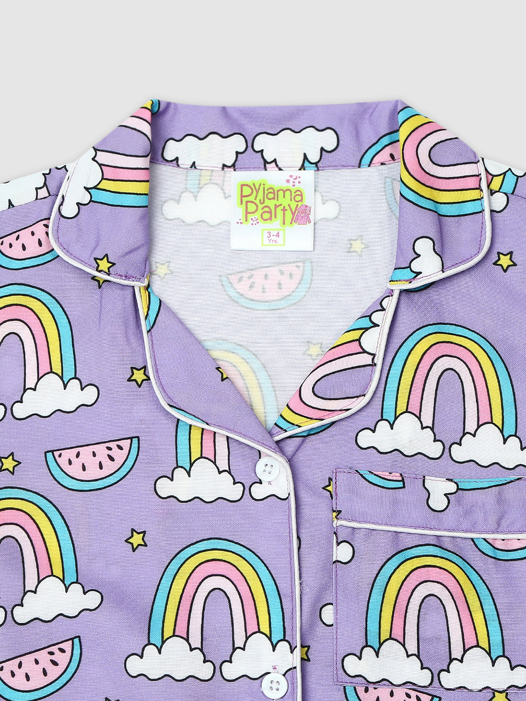 Rainbow Chaser Kids Pj Set - Cotton Rayon Pj Set with Notched Collar