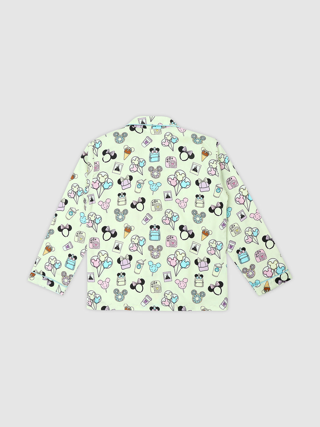 Mickey Mouse Clubhouse Kids Button Down Pj Set - Pure Cotton Pj Set with Notched Collar