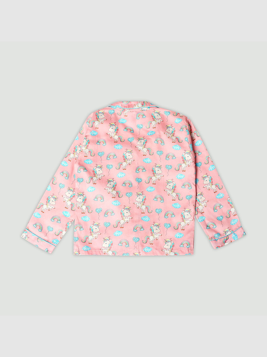 Unicorn Utopia Kids Button Down Pj Set - Pure Cotton Pj Set with Notched Collar