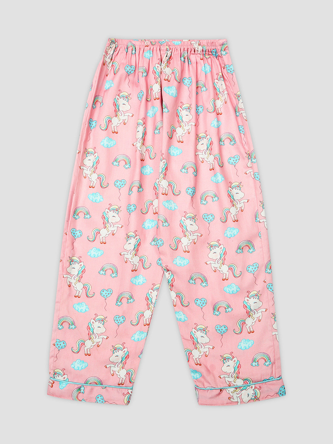 Unicorn Utopia Kids Button Down Pj Set - Pure Cotton Pj Set with Notched Collar