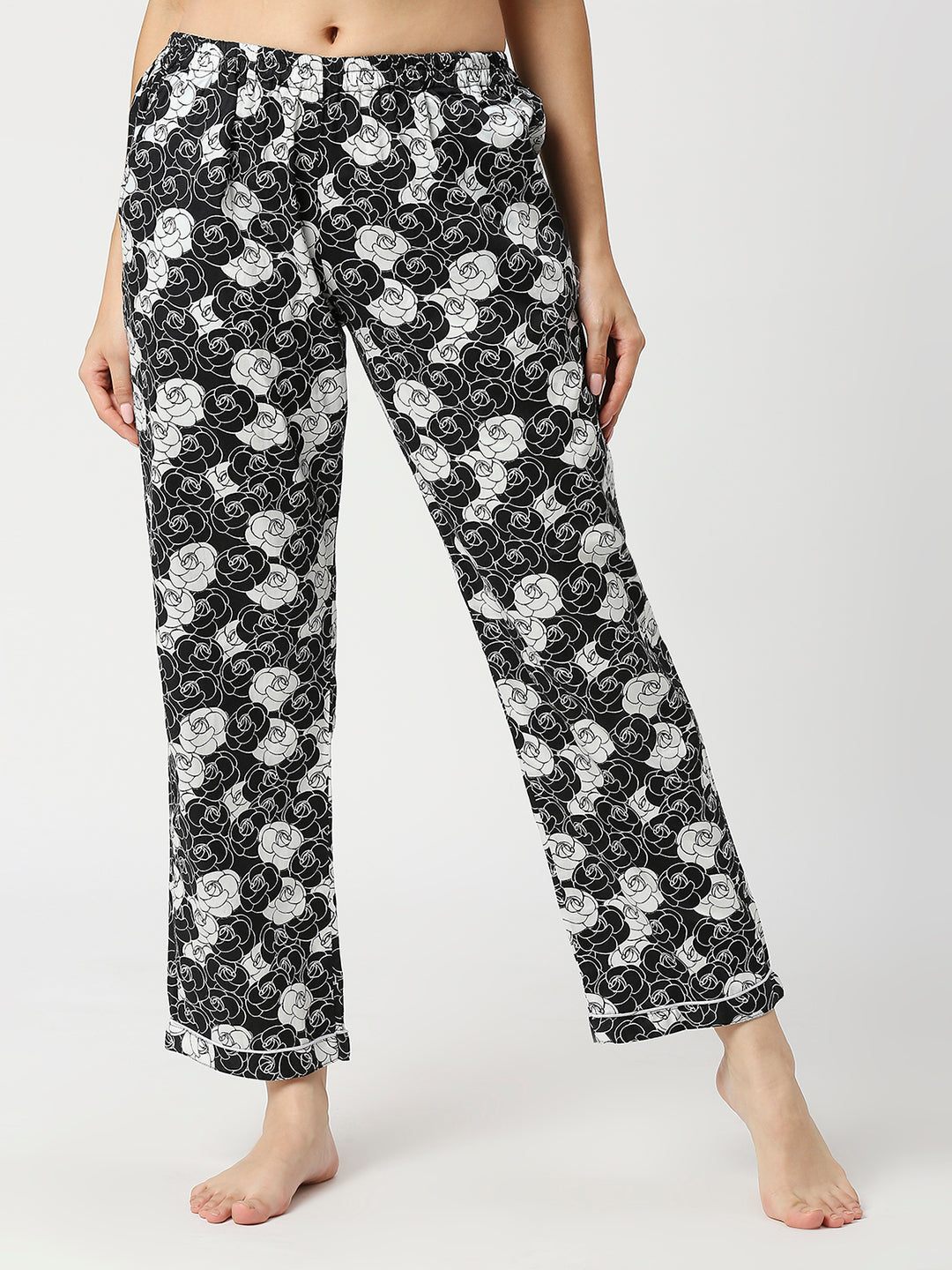 Chanel Rose Button Down Pj Set - Pure Cotton Pj Set with Notched Collar