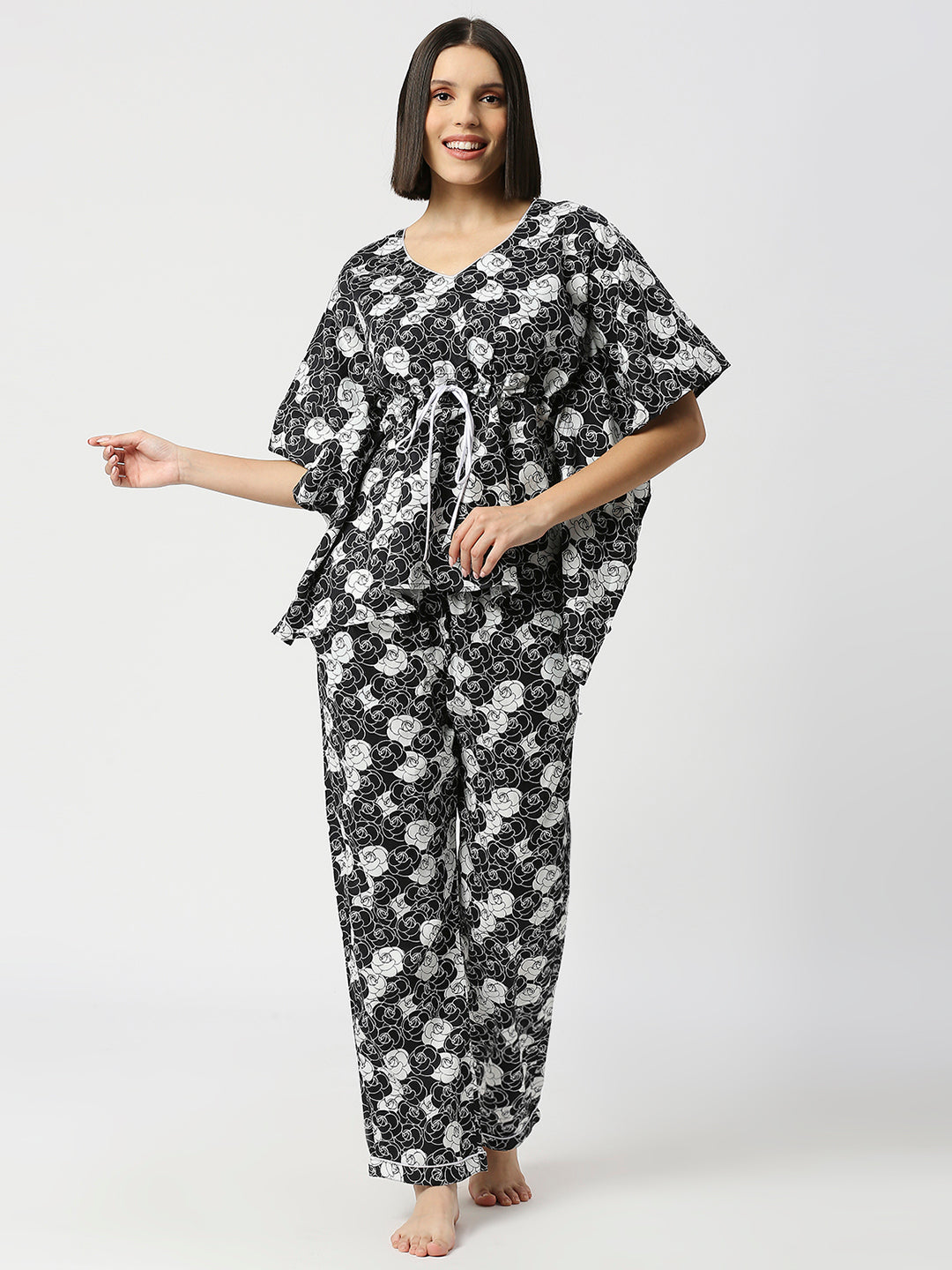 Chanel Rose Kaftan Pj Set Pure Cotton Pj Set in Kaftan Style