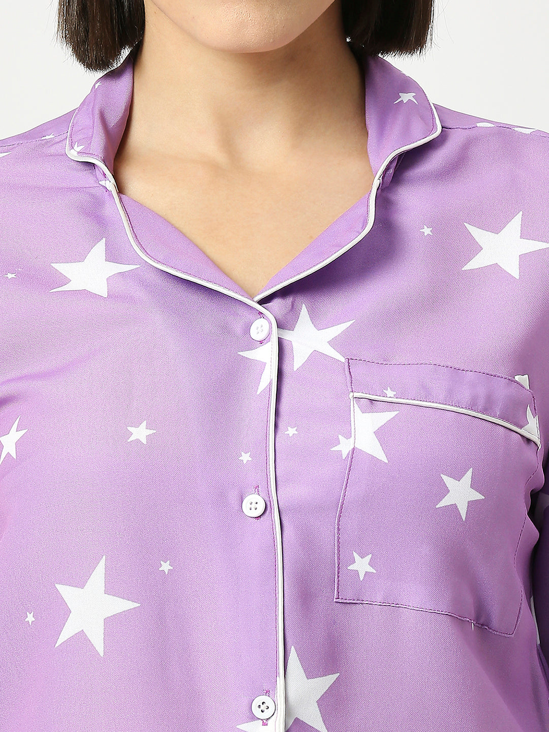 Exhausta Button Down Pj Set - Cotton Rayon Pj Set with Notched Collar