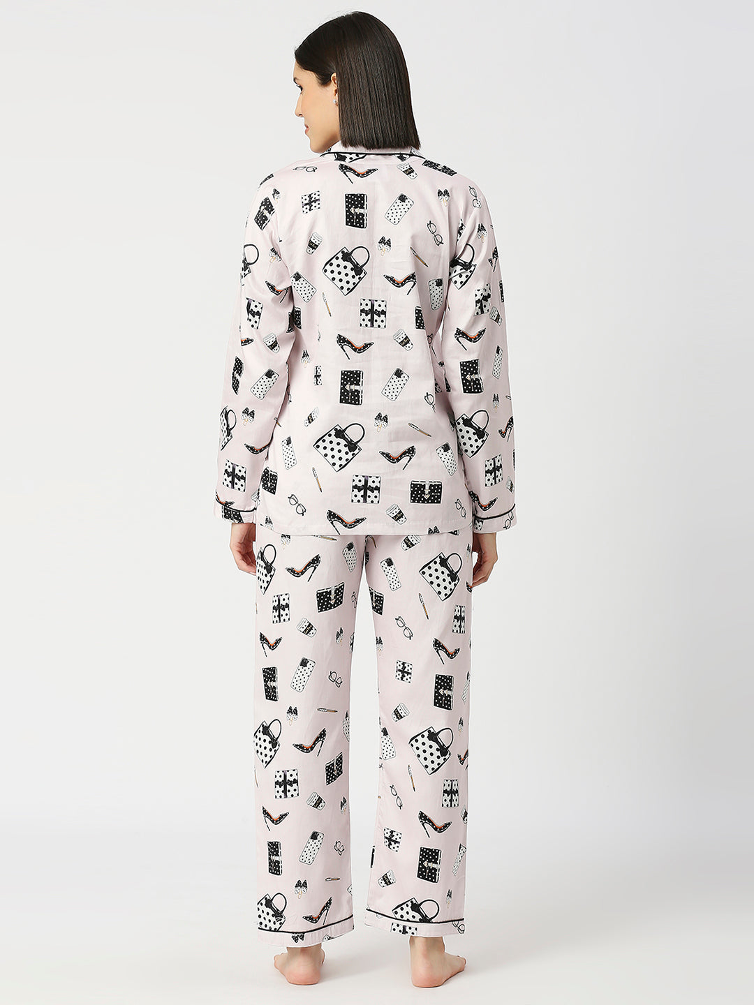 Fashion Forward Button Down Pj Set - Pure Cotton Pj Set with Notched Collar