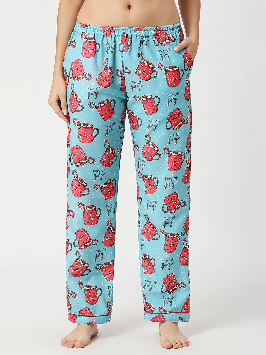 Cuppa Joy Button Down Pj Set - Cotton Rayon Pj Set with Notched Collar