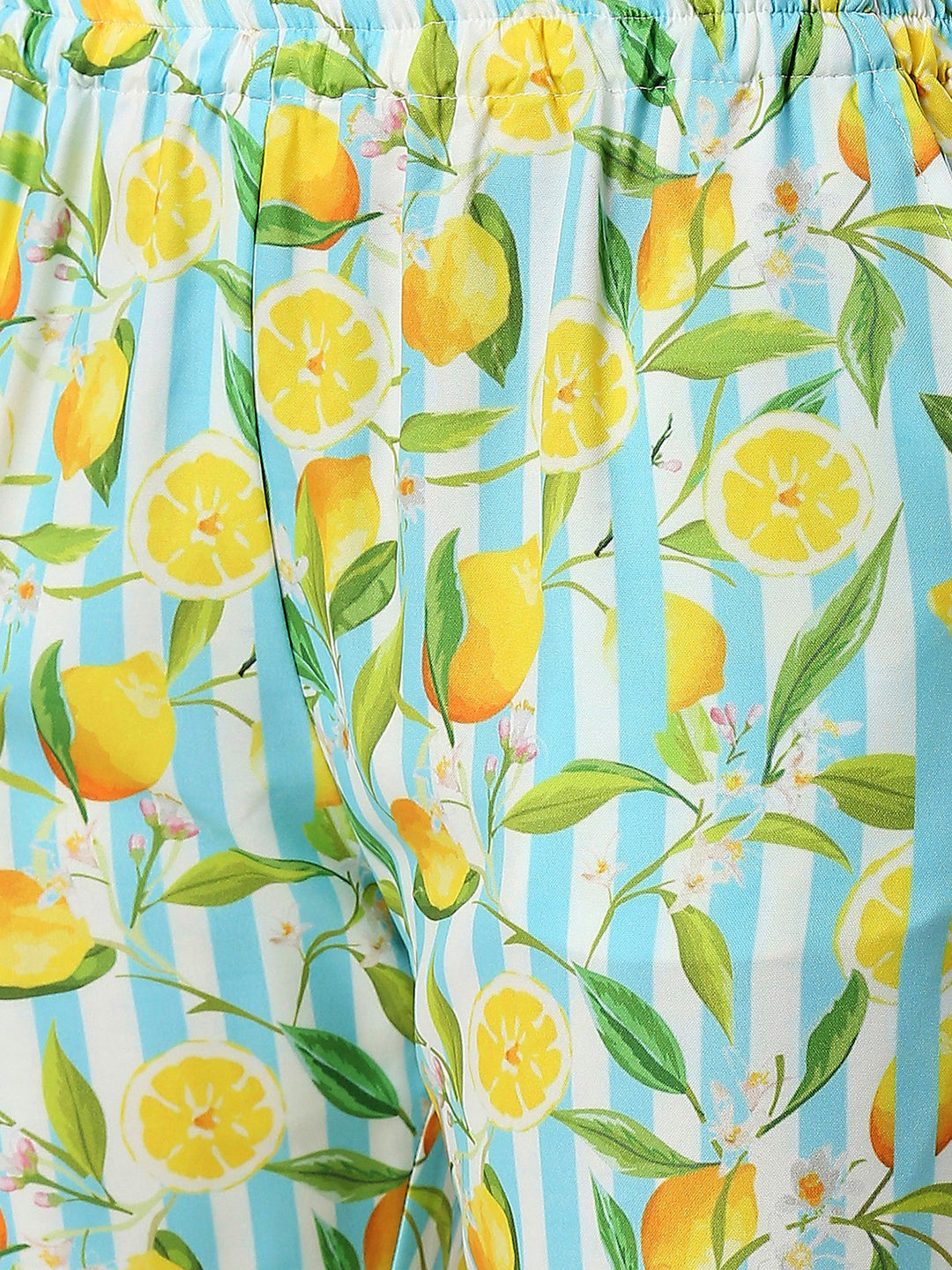 Blue Lemonade Button Down Pj Set - Cotton Rayon Pj Set with Notched Collar