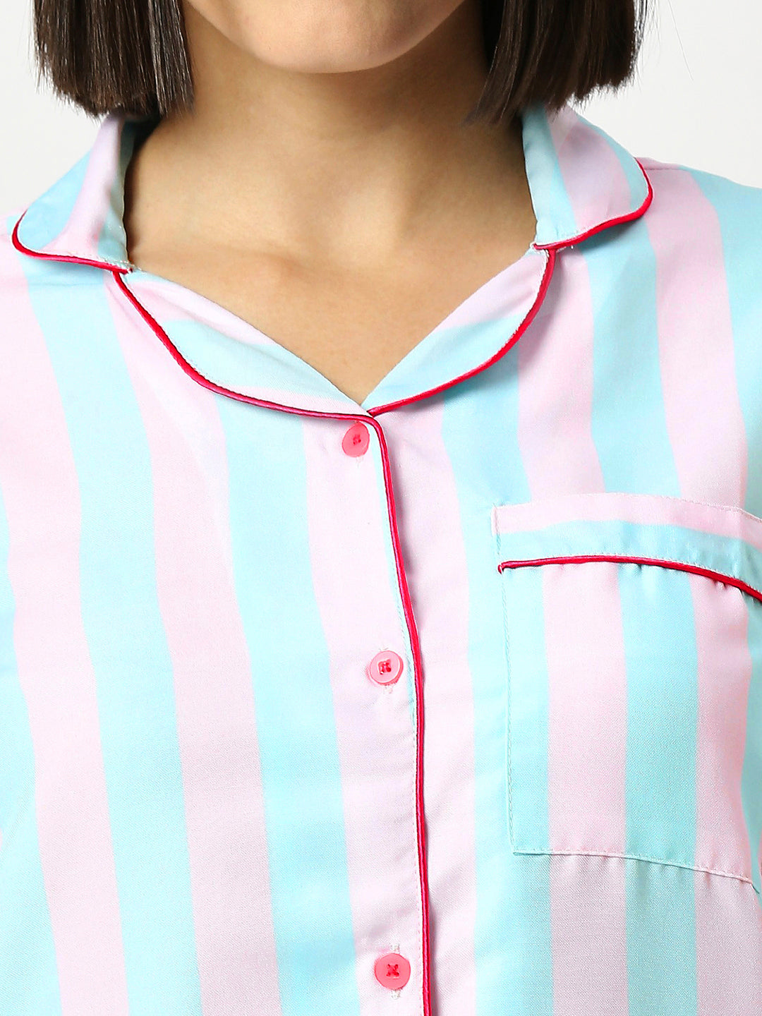 Drama Queen Button Down Pj Set - Cotton Rayon Pj Set with Notched Collar