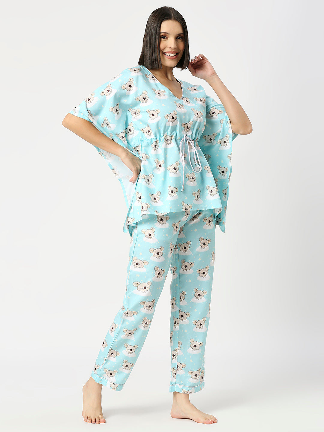 Koala Bear Kaftan Pj Set - Cotton Rayon Pj Set in Kaftan Style