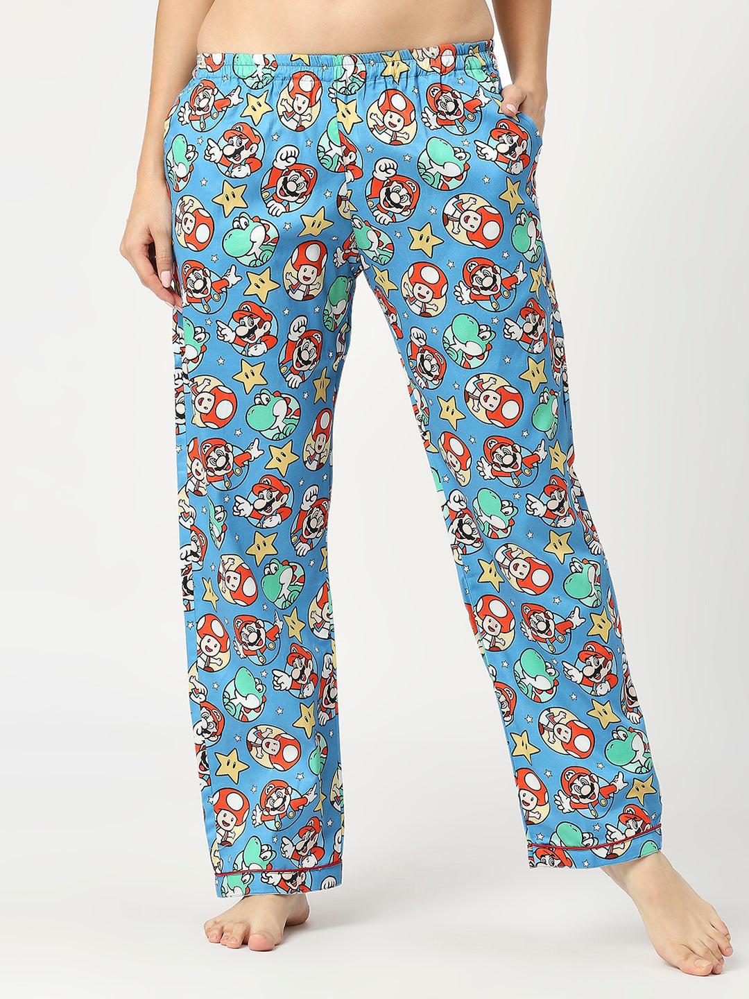 Super Mario Button Down Pj Set - Pure Cotton Pj Set with Notched Collar