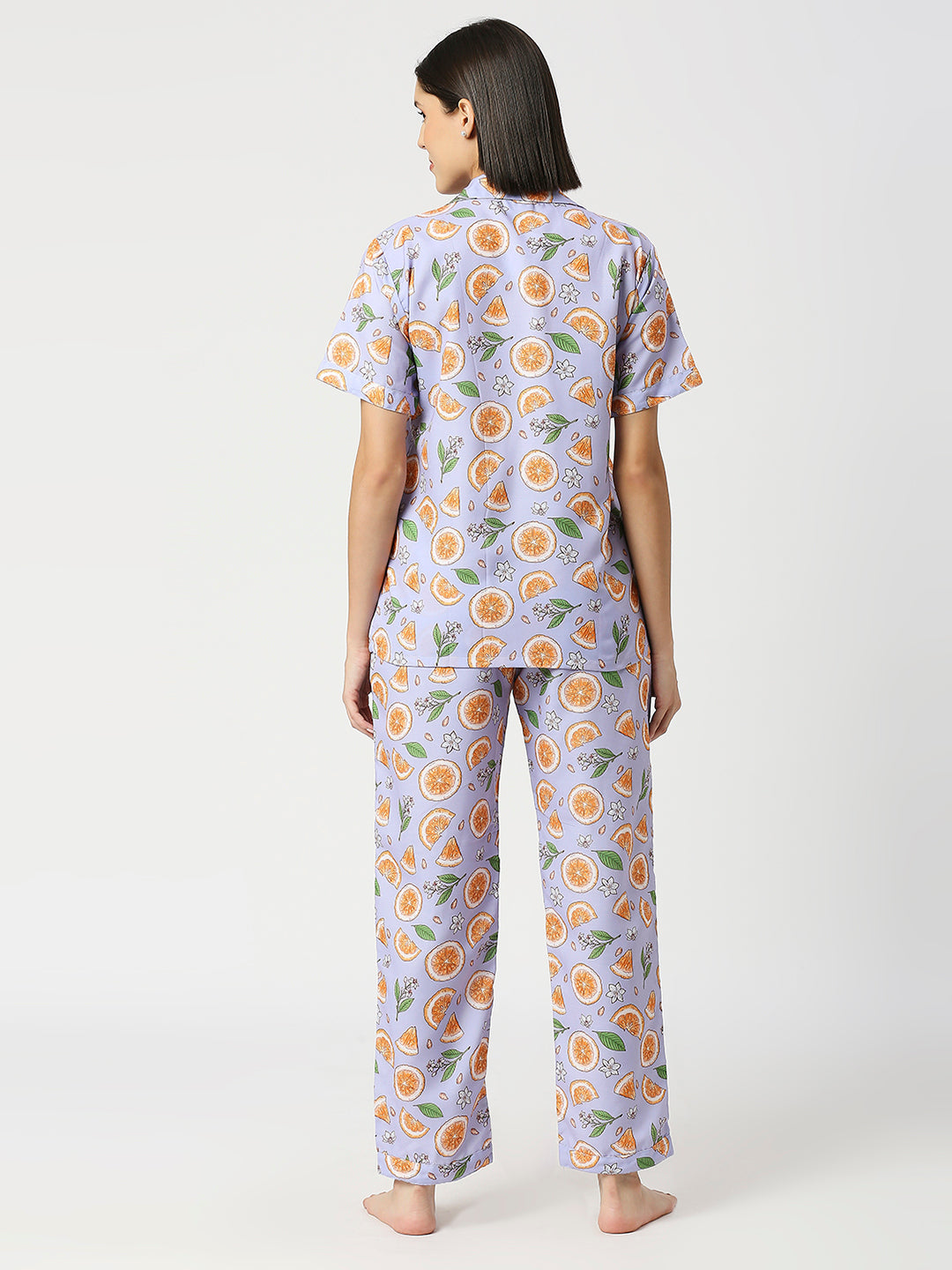 Naarangi Button Down Pj Set - Cotton Rayon Pj Set with Notched Collar