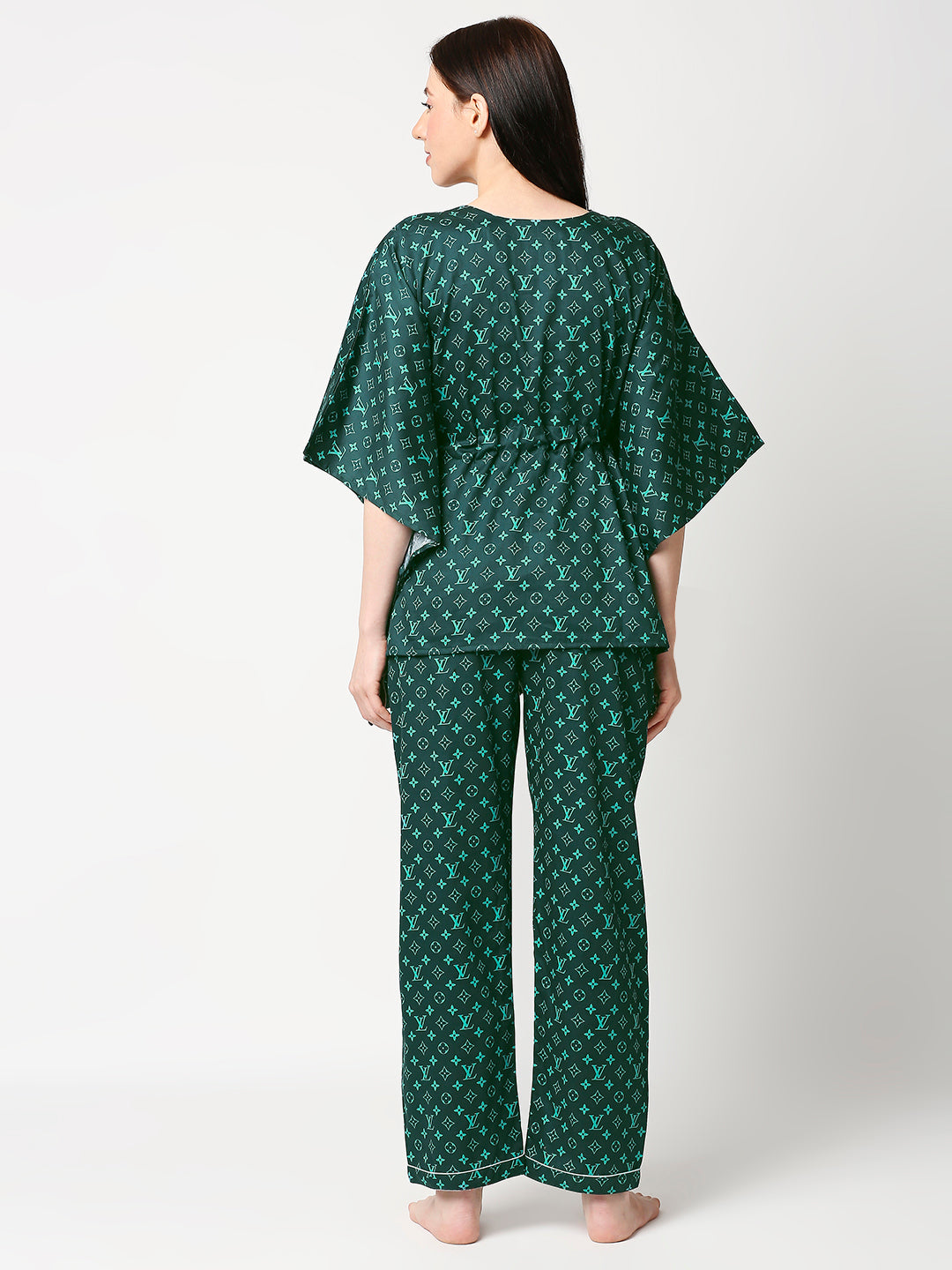 Lv Emerald Kaftan Pj Set - Pure Cotton Pj Set in Kaftan Style