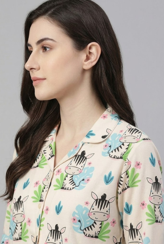 Baby Zee Button Down Pj Set - Pure Cotton Pj Set with Notched Collar