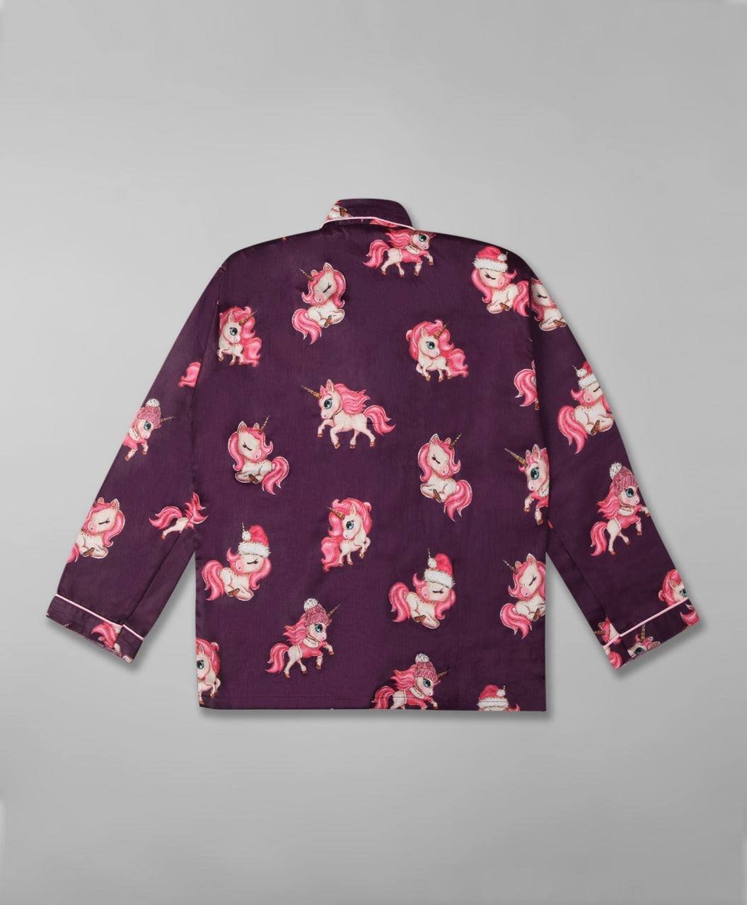 Unicorn Fantasy Kids Button Down Pj Set - Pure Cotton Pj Set with Notched Collar