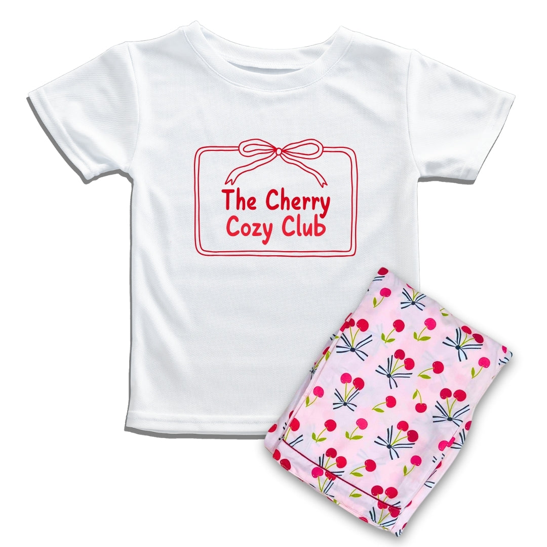 Berry Cozy T-shirt Pj Set - Oversized Tshirt with Pj Combo