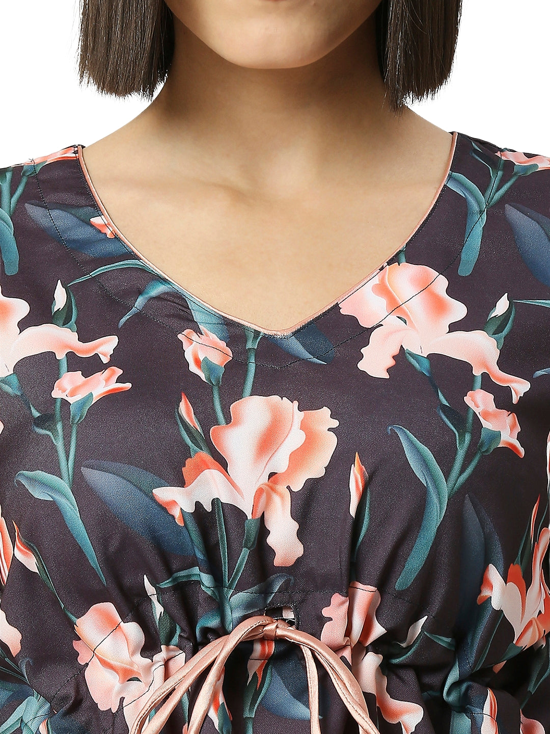 Black Iris Kaftan Pj Set - Cotton Rayon Pj Set in Kaftan Style