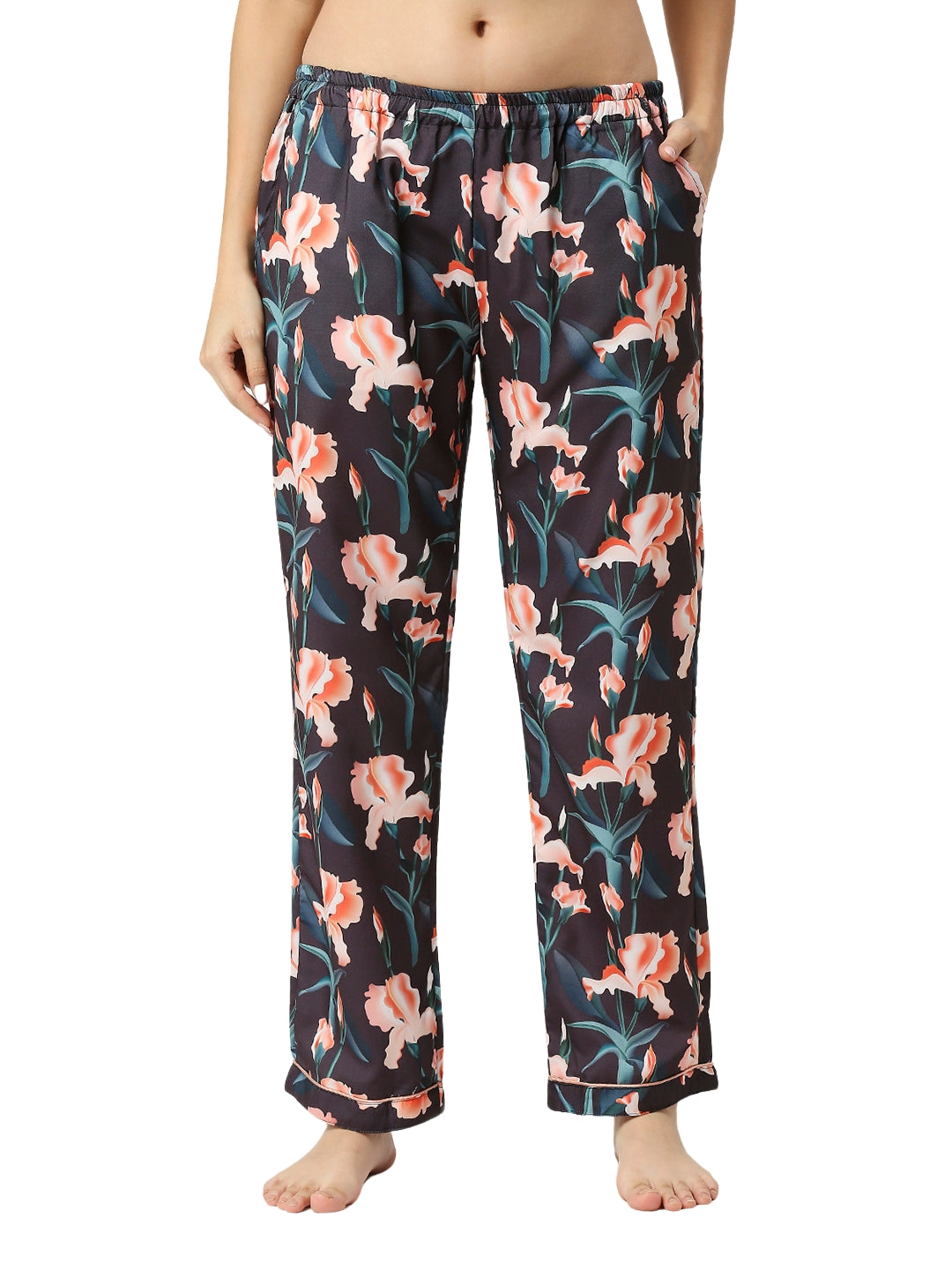 Black Iris Kaftan Pj Set - Cotton Rayon Pj Set in Kaftan Style