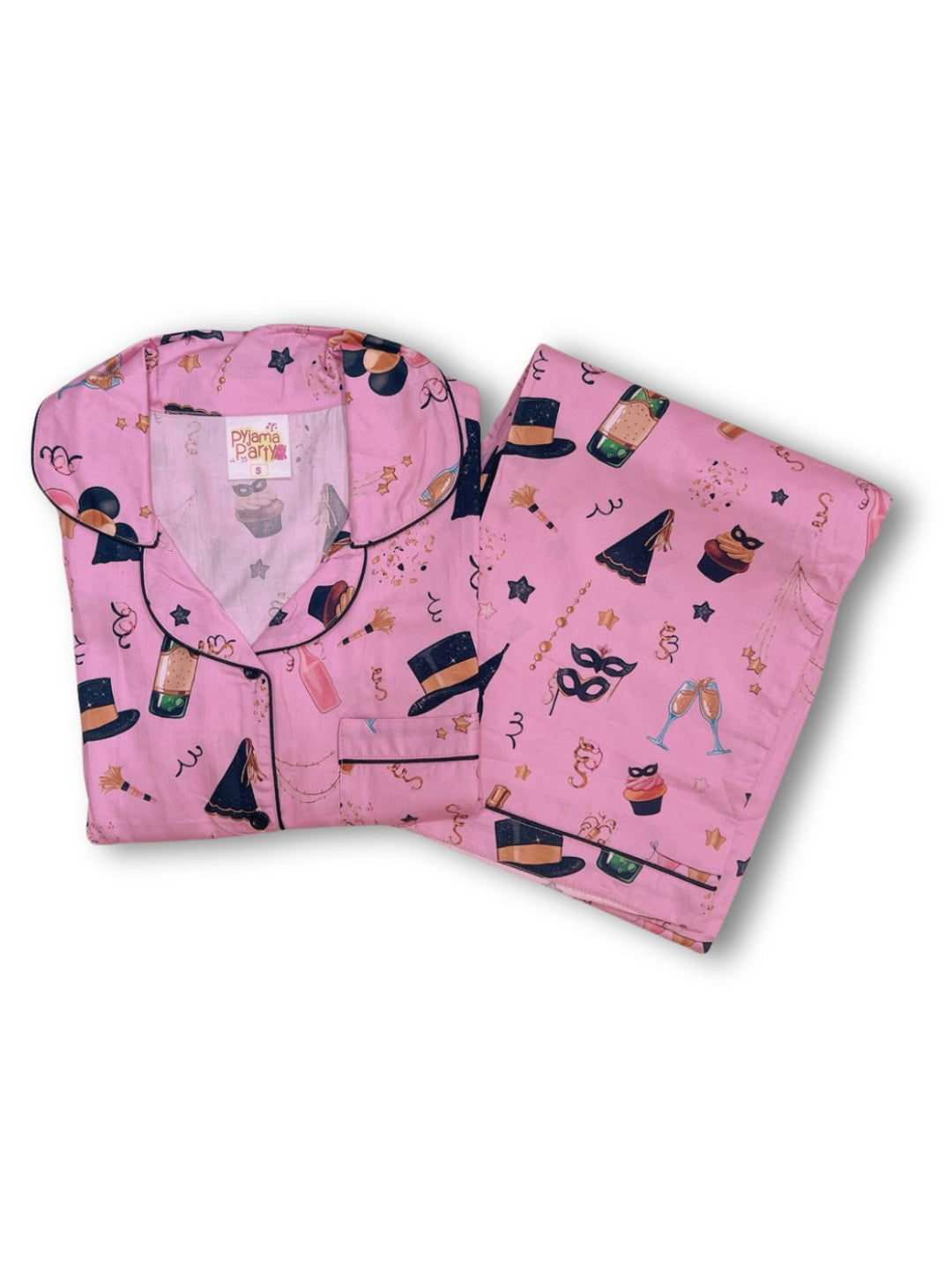Celebration Button Down Pj Set - Pure Cotton Pj Set with Notched Collar