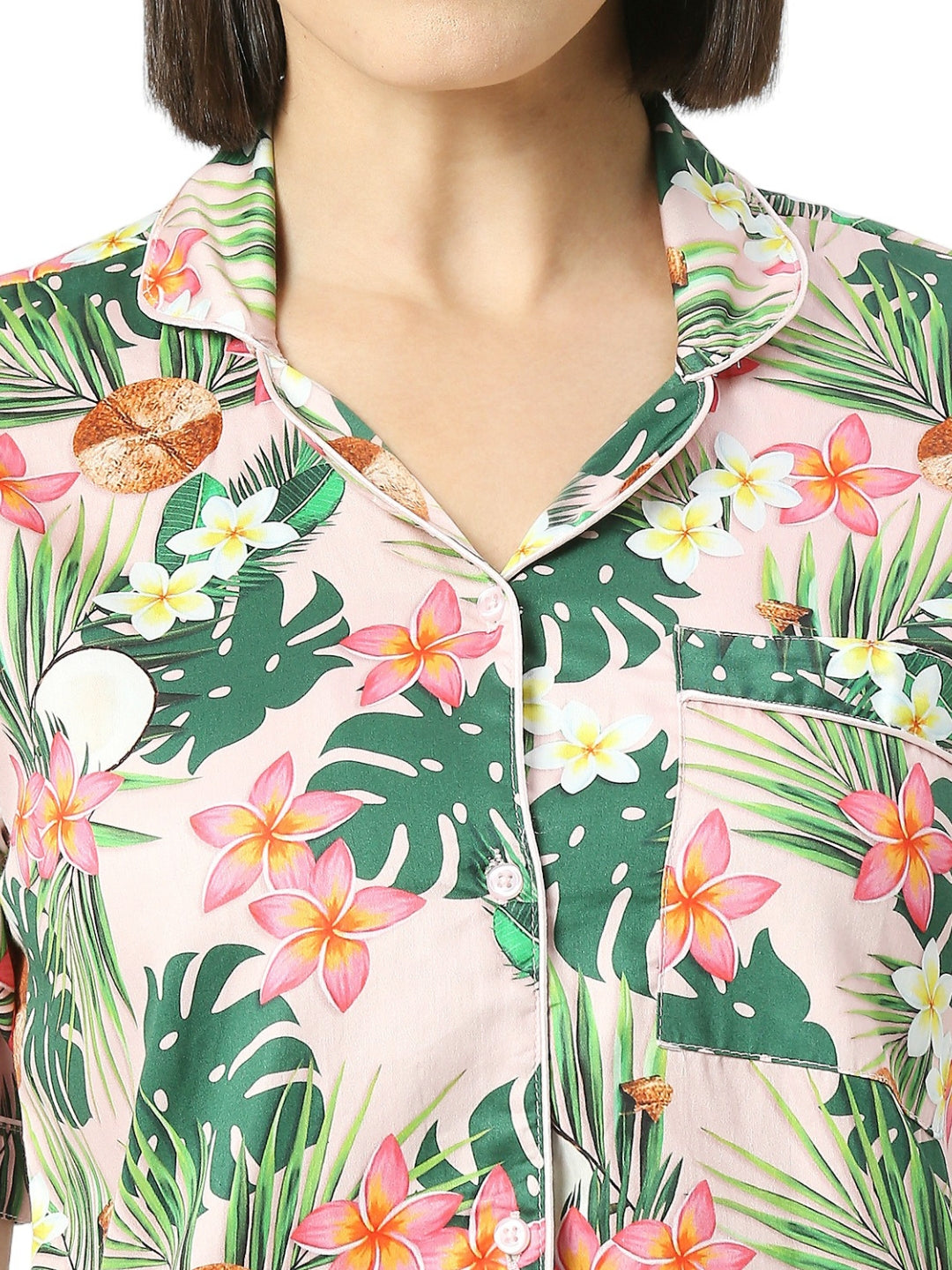 Coco Bliss Button Down Pj Set - Pure Cotton Pj Set with Notched Collar