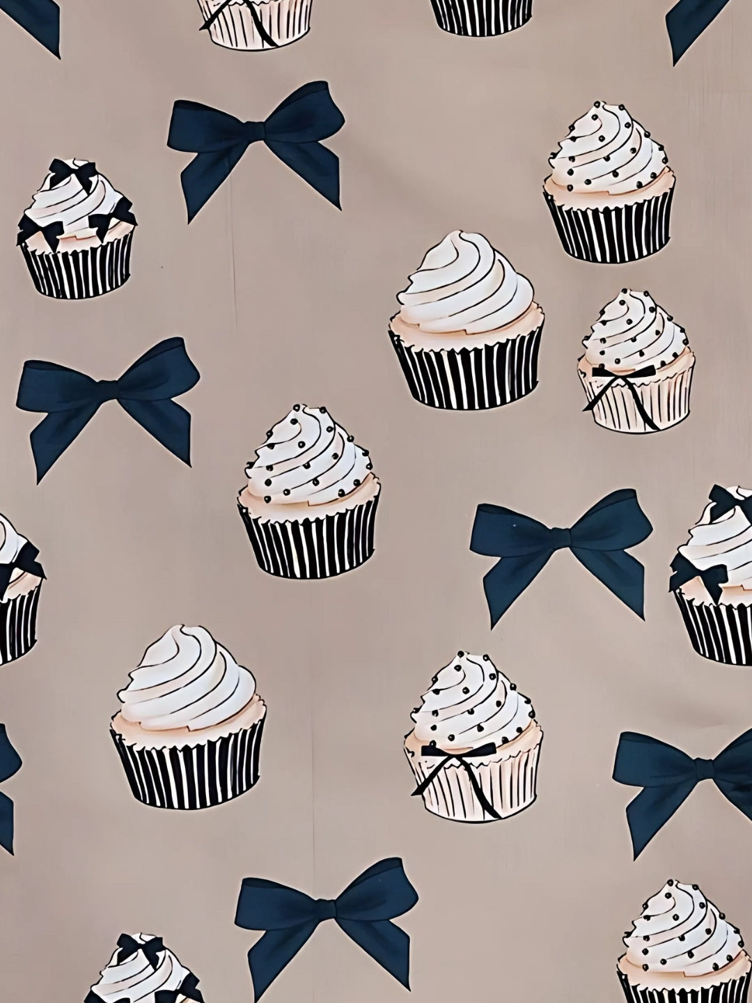 Cup Cake Henley Neck Pj Set - Pure Cotton Pj Set in Round Neckline Style