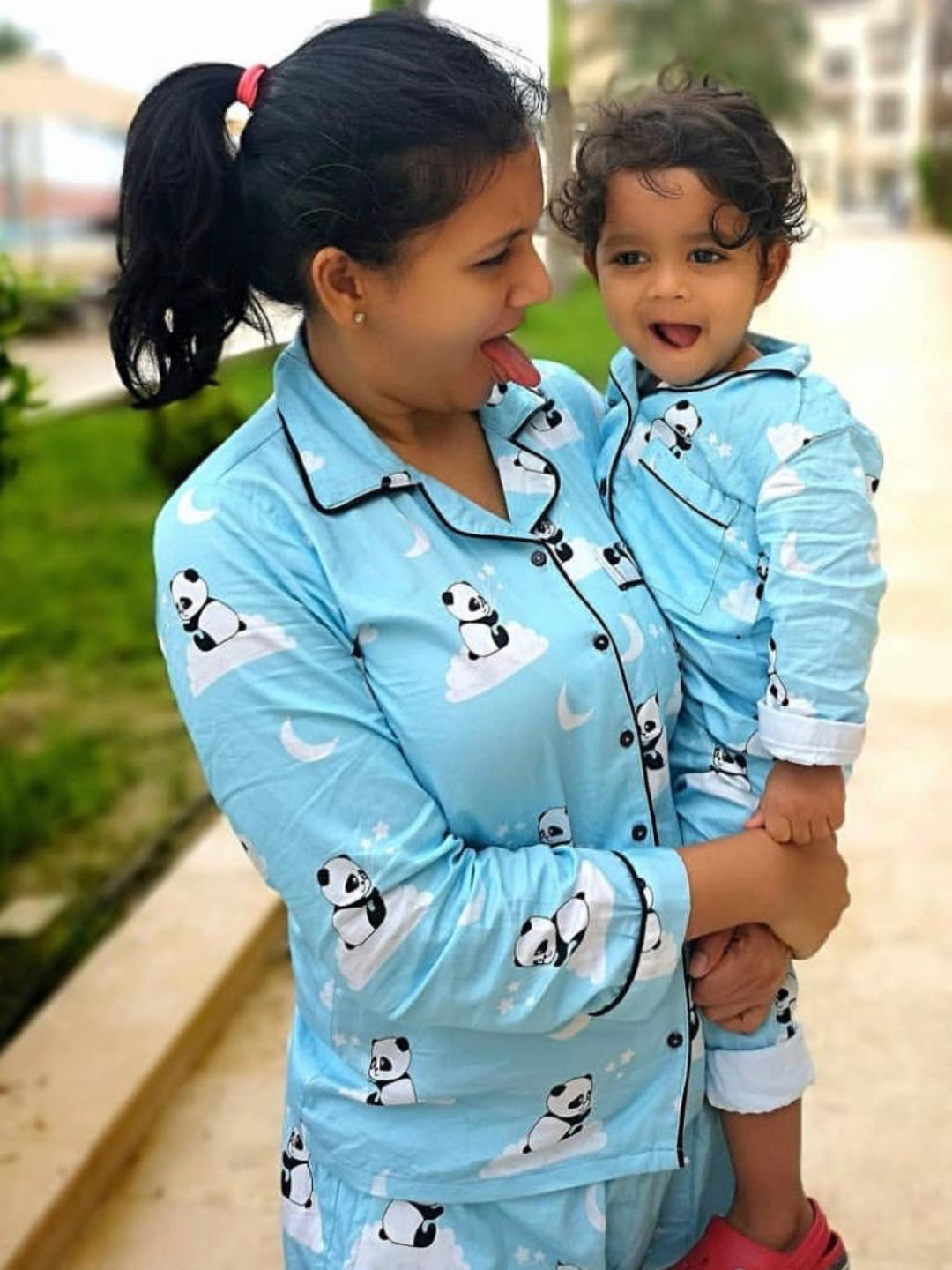 Dreaming Panda Pure Cotton Mom & Kids Twinning PJ Set