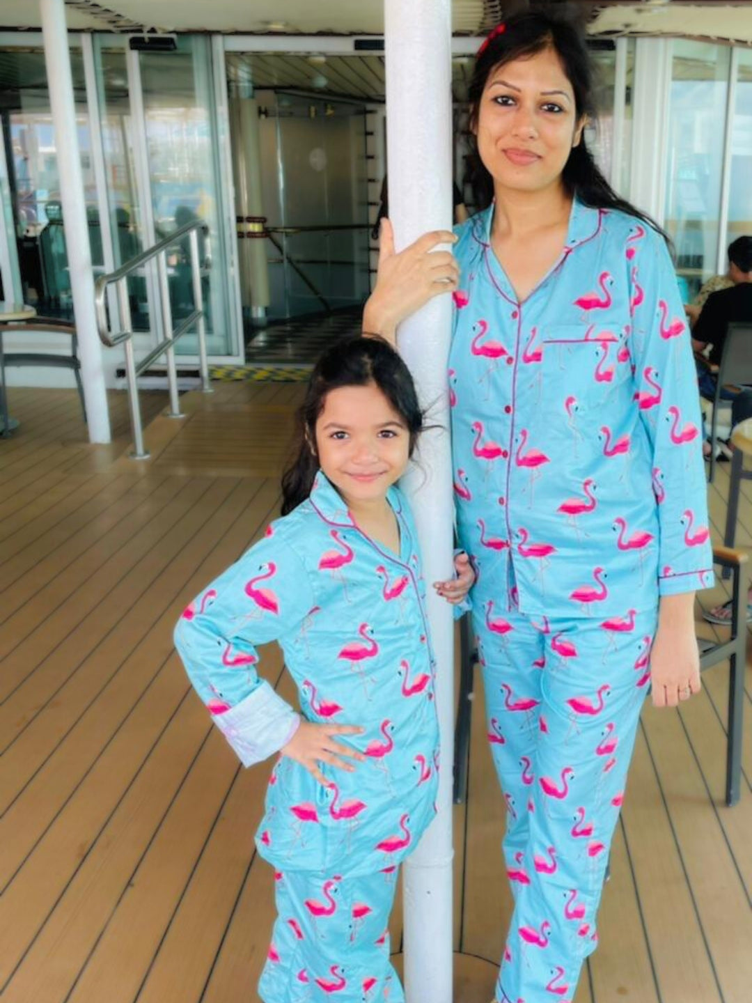 Pink Flamingo Pure Cotton Mom & Kids Twinning PJ Set