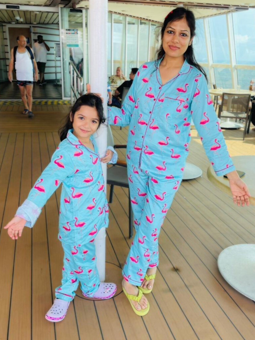 Pink Flamingo Pure Cotton Mom & Kids Twinning PJ Set