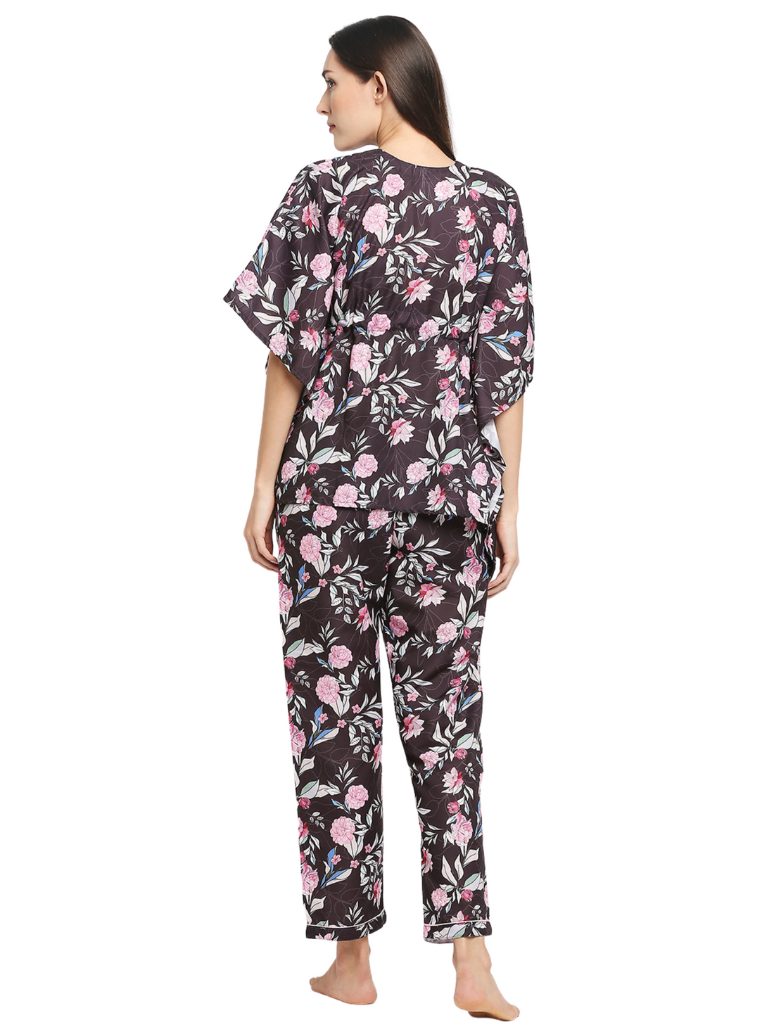 Fragrant Flowers Kaftan Pj Set - Cotton Rayon Pj Set in Kaftan Style