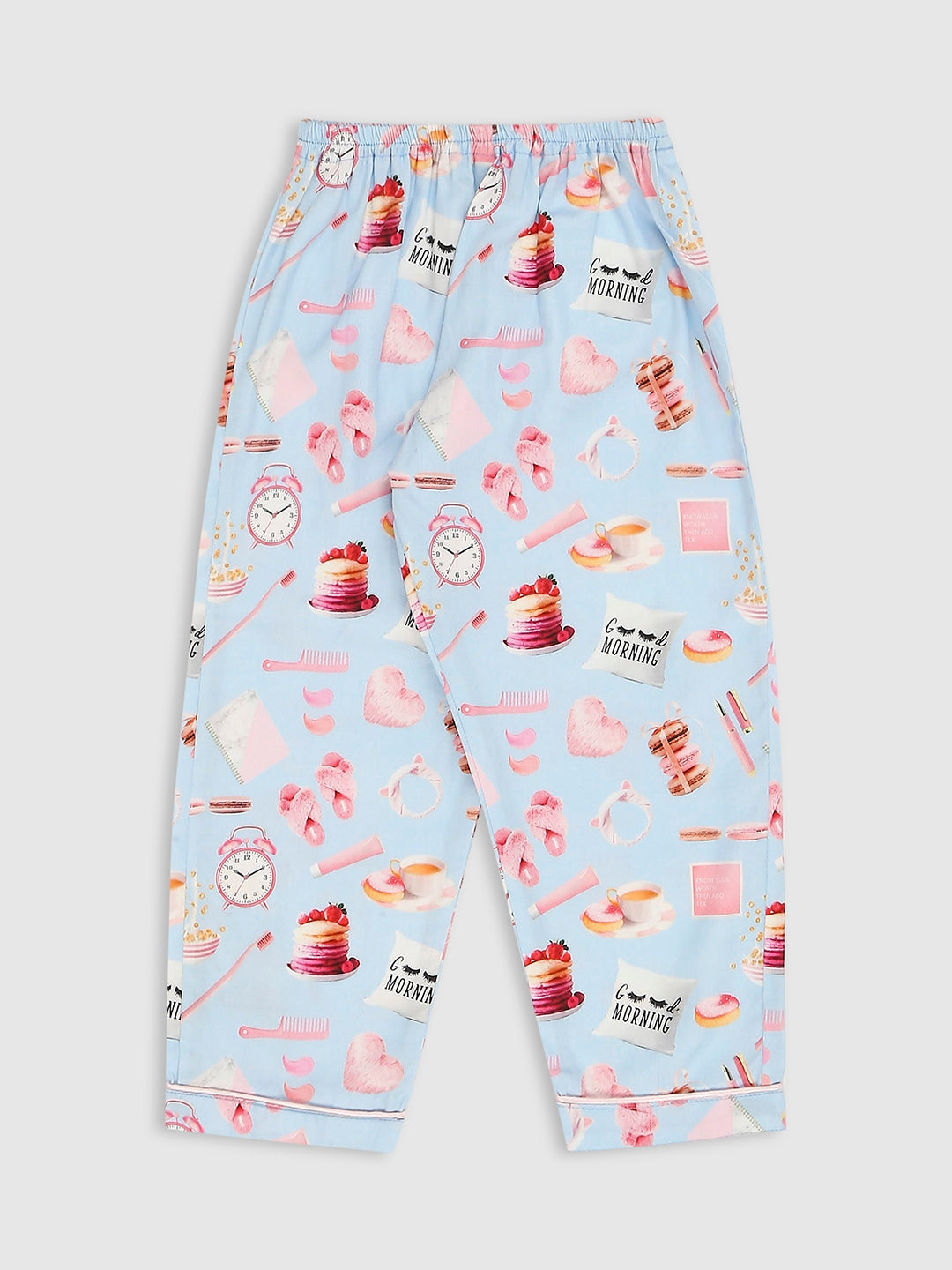 Good Morning Kids Button Down Pj Set - Pure Cotton Pj Set with Notched Collar