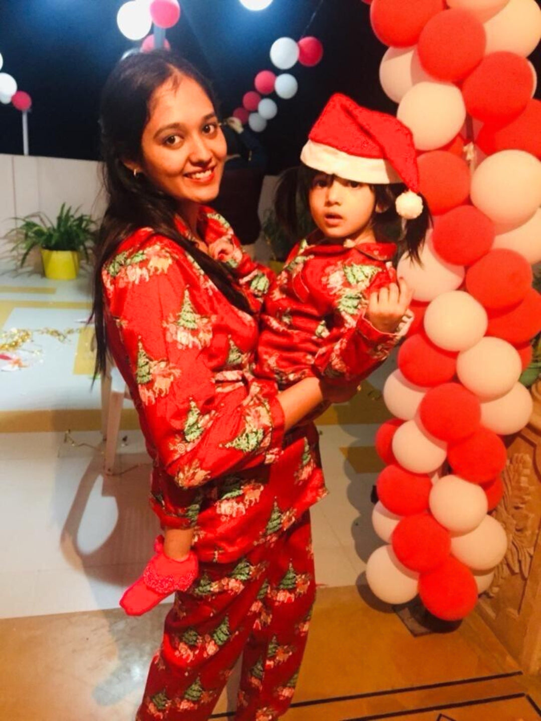 Holly Jolly Pure Cotton Mom & Kids Twinning PJ Set