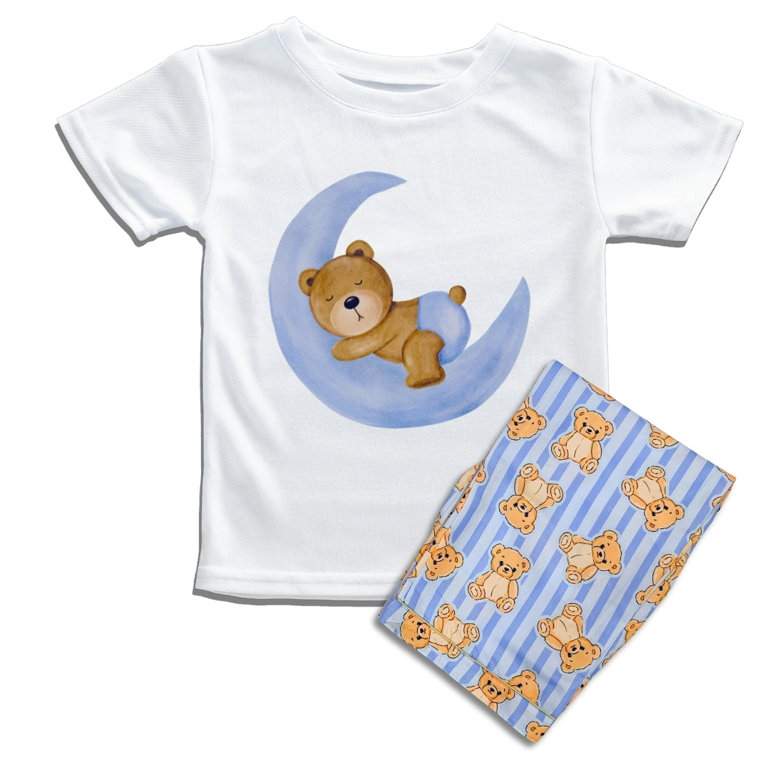 Hugs & Stripes T-shirt Pj Set - Oversized Tshirt with Pj Combo