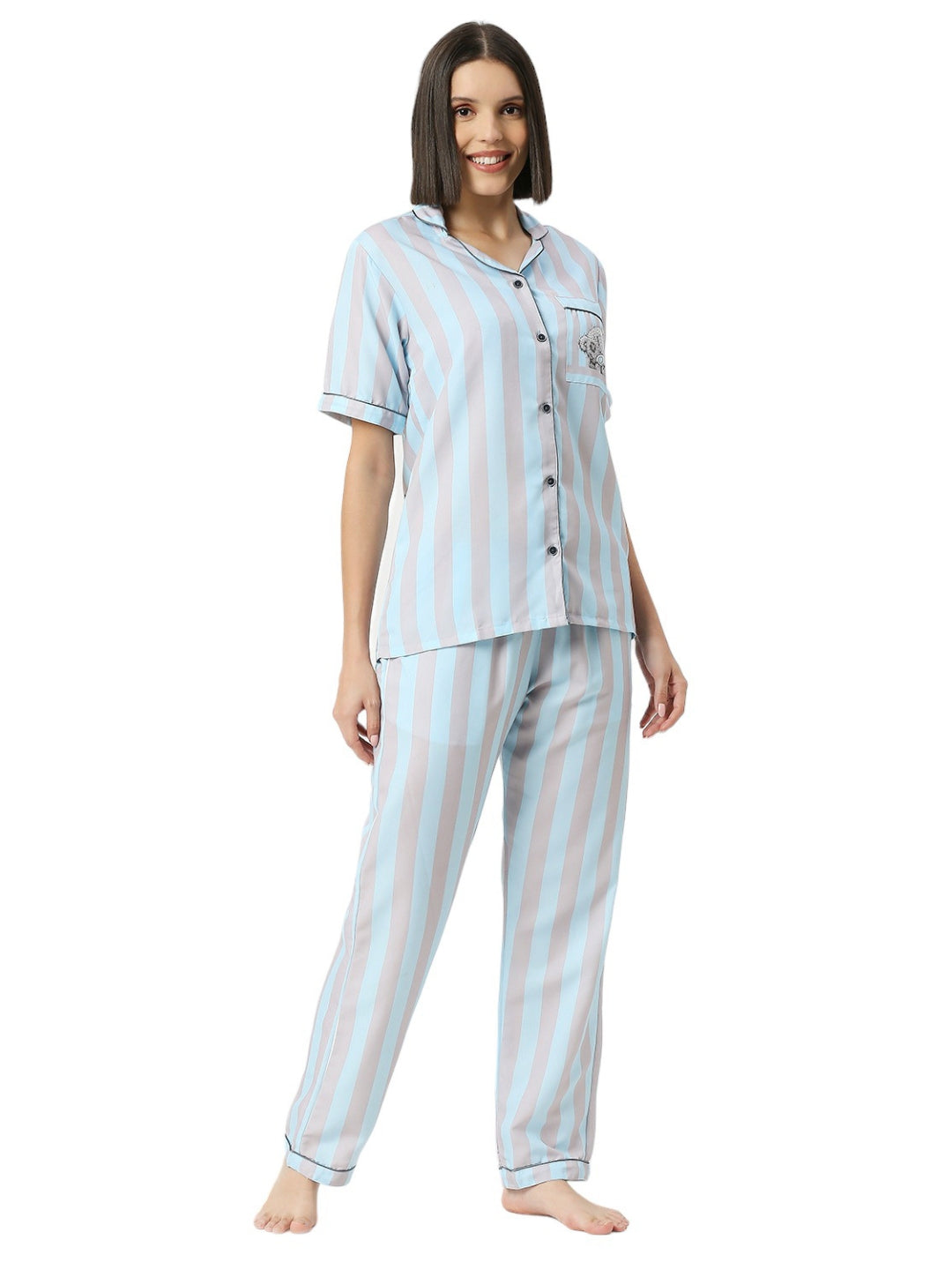 Me To You Button Down Pj Set - Cotton Rayon Pj Set with Notched Collar