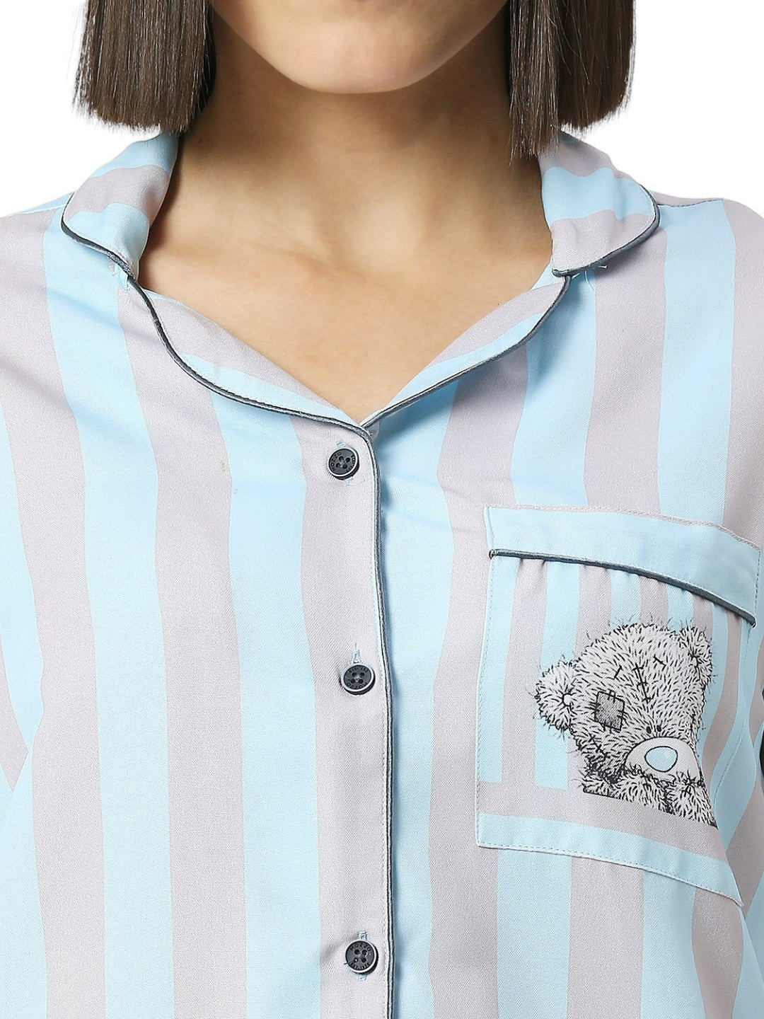 Me To You Button Down Pj Set - Cotton Rayon Pj Set with Notched Collar