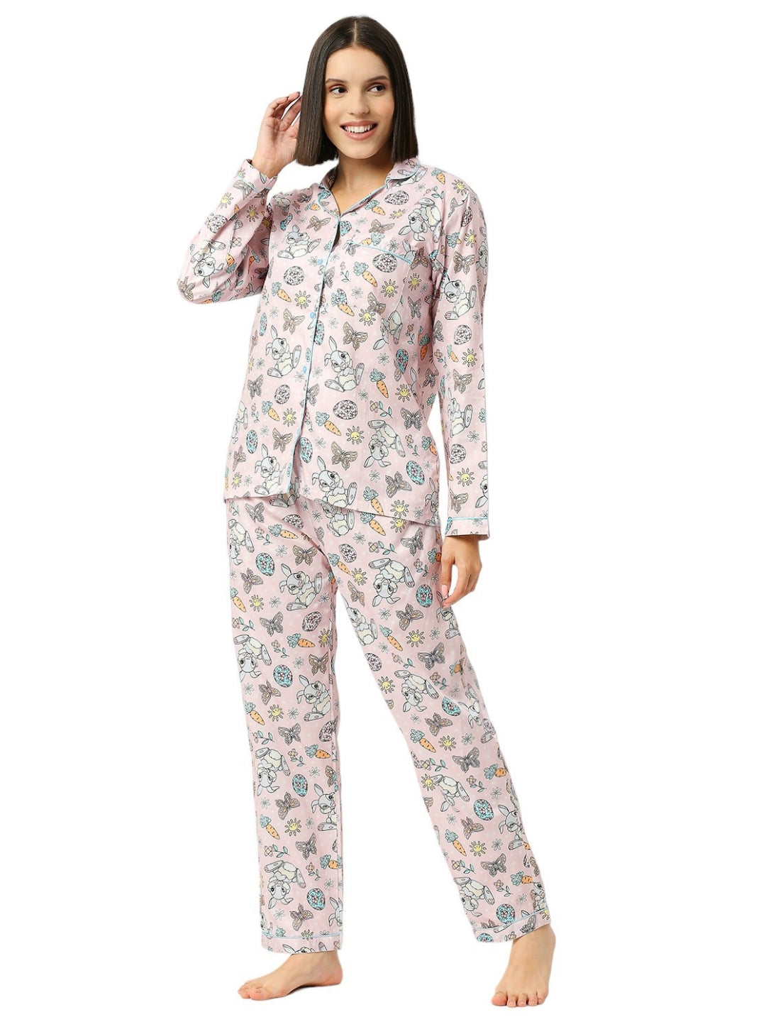 Peter Rabbit Button Down Pj Set - Pure Cotton Pj Set with Notched Collar