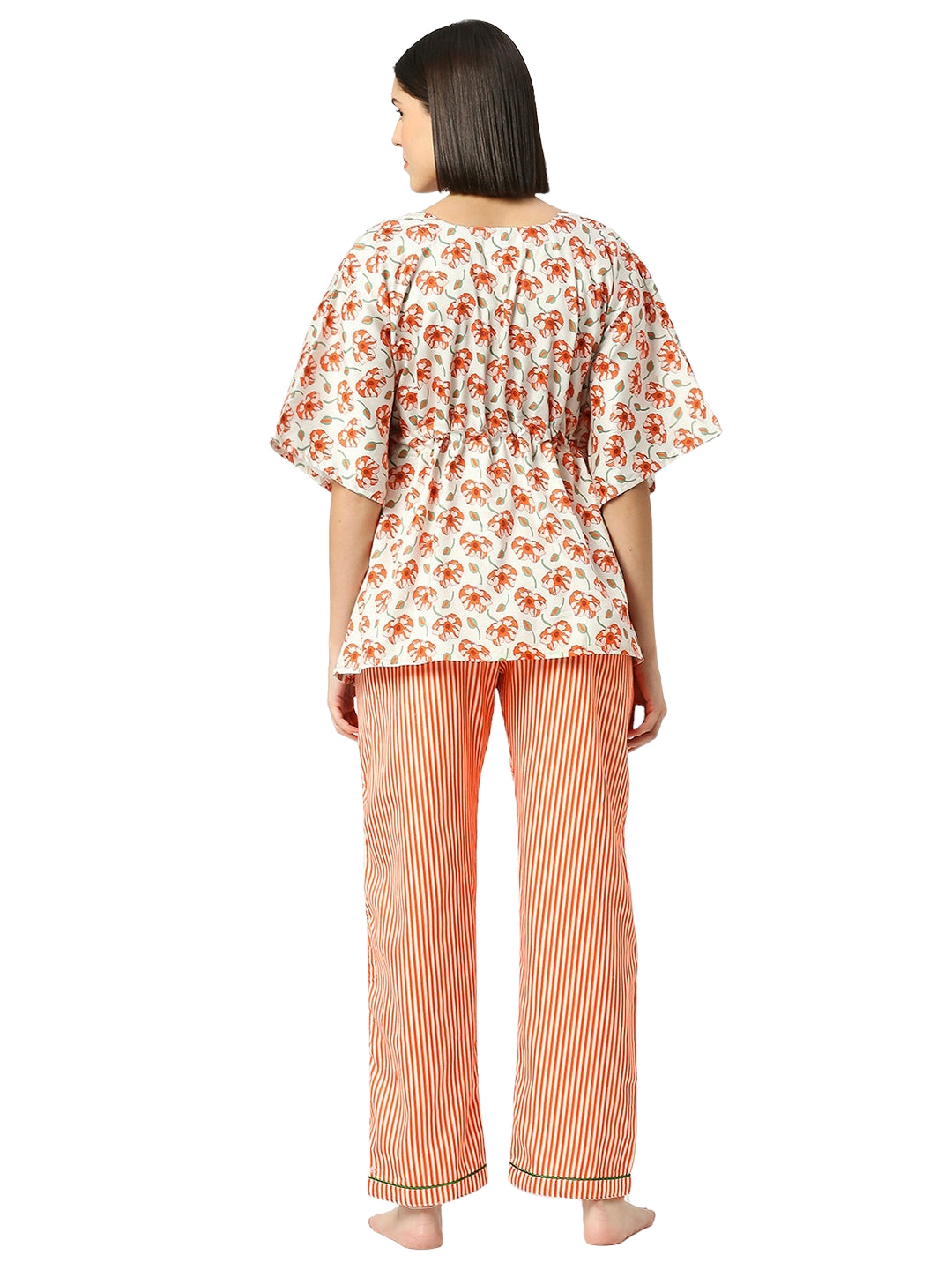 Pretty Petals Kaftan Pj Set - Pure Cotton Pj Set in Kaftan Style