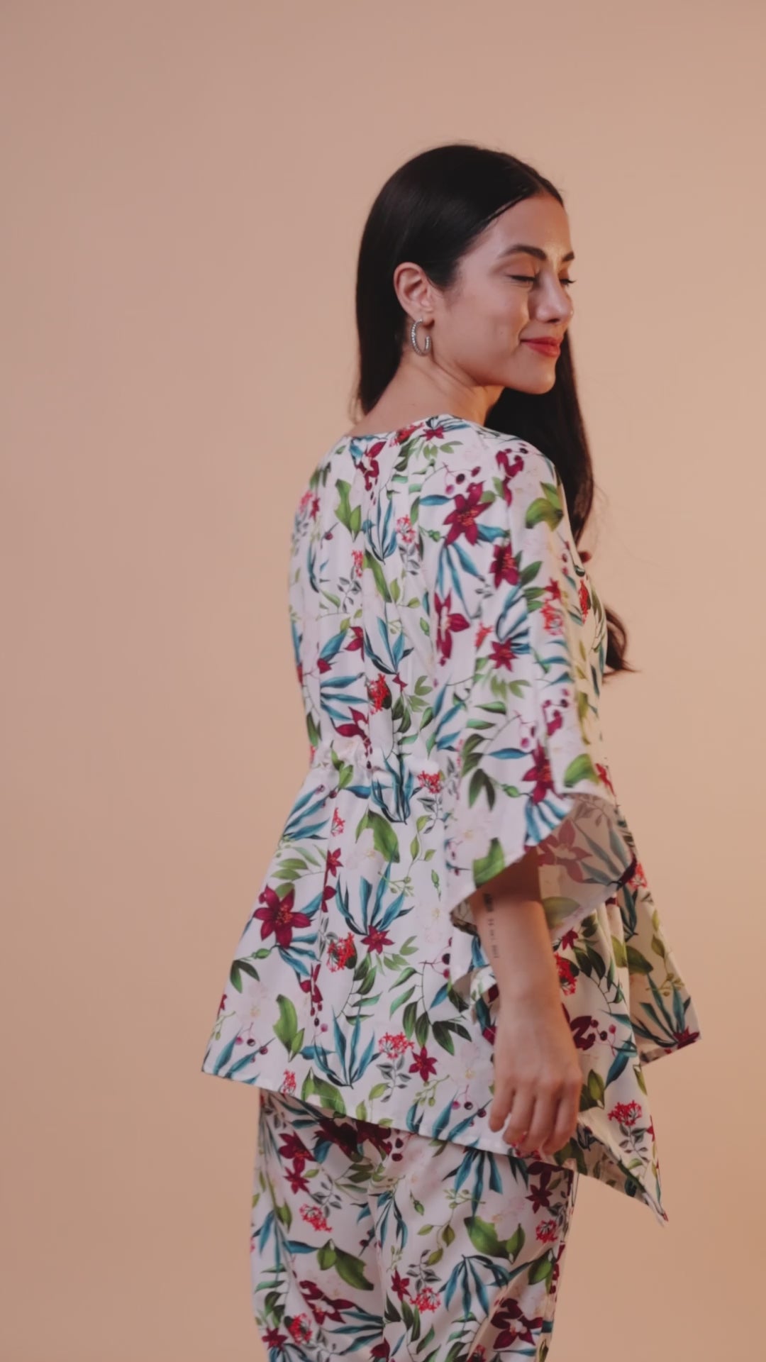 Garden Glow Kaftan Pj Set - Cotton Rayon Pj Set in Kaftan Style