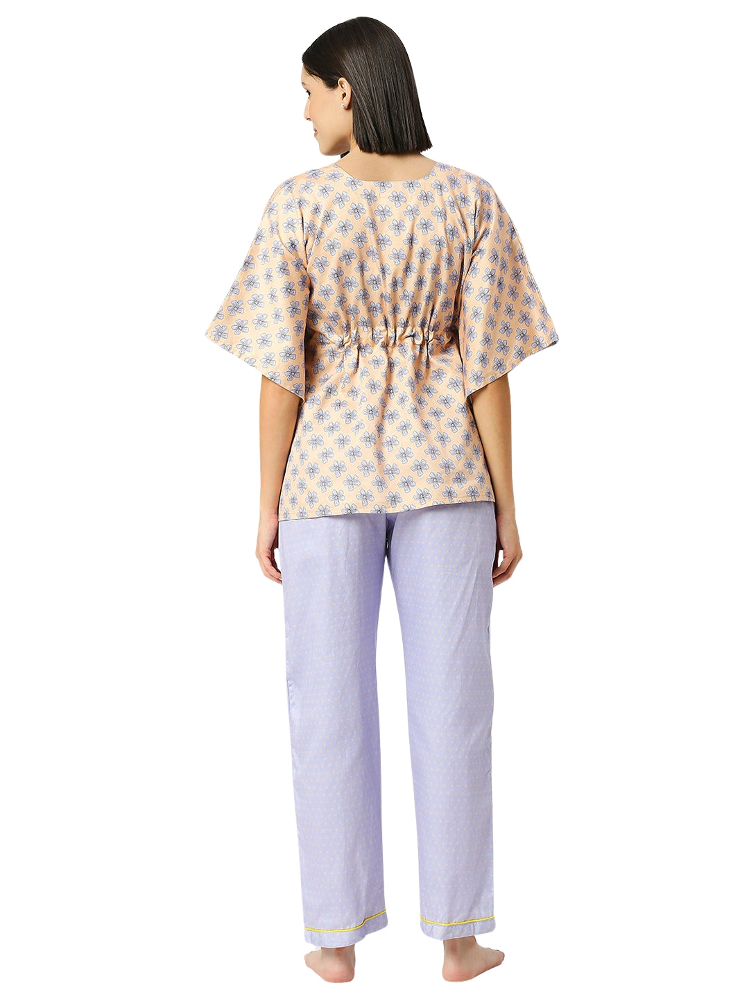 Purple Paradise Kaftan Pj Set - Pure Cotton Pj Set in Kaftan Style
