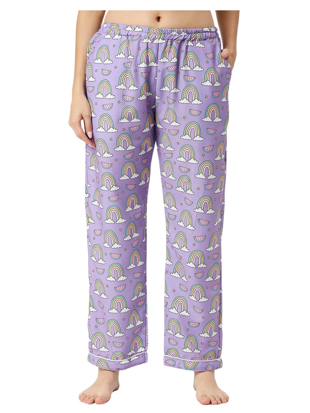 Rainbow Chaser Button Down Pj Set - Cotton Rayon Pj Set with Notched Collar