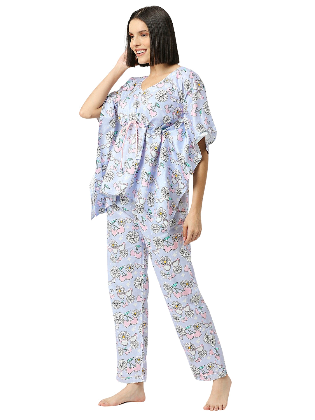 Summer Nights Kaftan Pj Set - Pure Cotton Pj Set in Kaftan Style