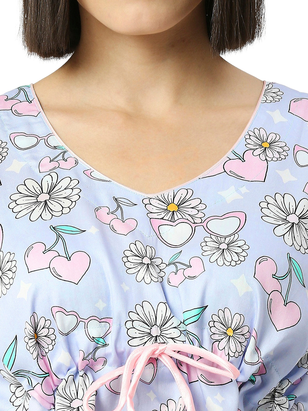 Summer Nights Kaftan Pj Set - Pure Cotton Pj Set in Kaftan Style