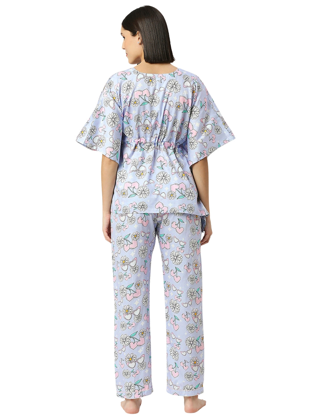 Summer Nights Kaftan Pj Set - Pure Cotton Pj Set in Kaftan Style