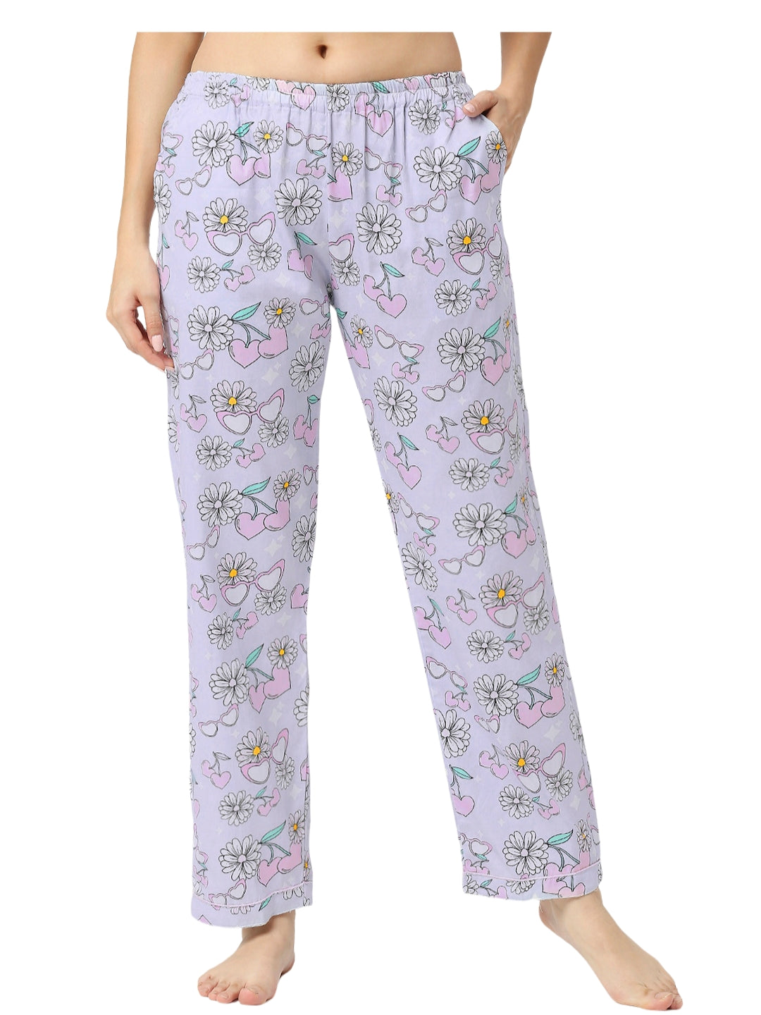 Summer Nights Button Down Pj Set - Pure Cotton Pj Set with Notched Collar